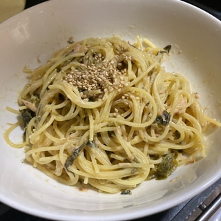 高菜とツナの簡単サラダスパゲティ